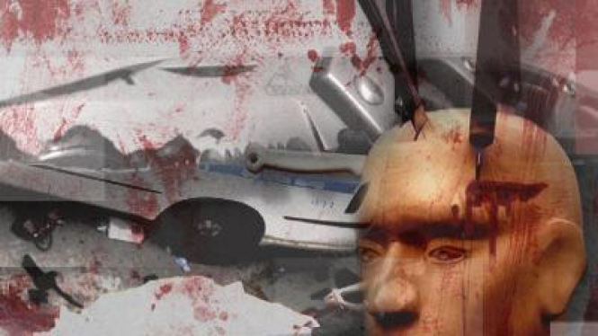 foto ilustrasi digital pembunuhan dengan pisau