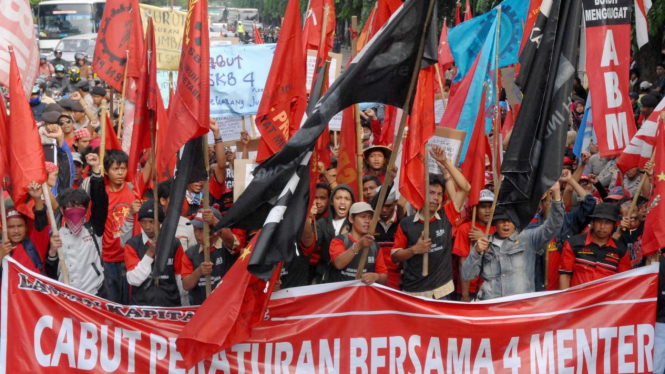 Ilustrasi demo ormas atau LSM.