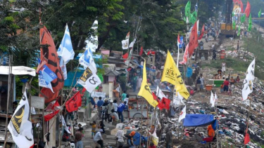 Bendera partai-partai politik. (Ilustrasi)
