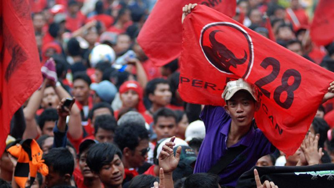 Ilustrasi-Simpatisan Partai Demokrasi Indonesia Perjuangan (PDIP)