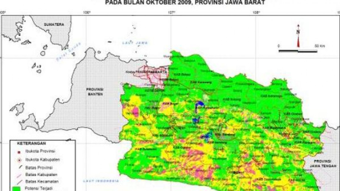 Peta zona rawan bencana Jawa Barat
