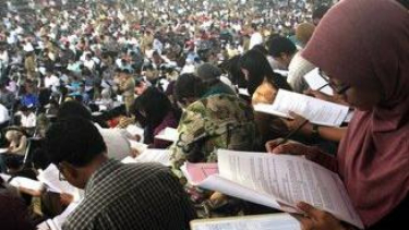 Suasana tes penerimaan CPNS beberapa waktu silam.