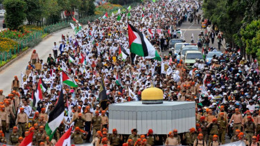 Massa PKS Gelar Aksi Solidaritas Untuk Palestina