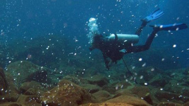 Ilustrasi gunung bawah laut