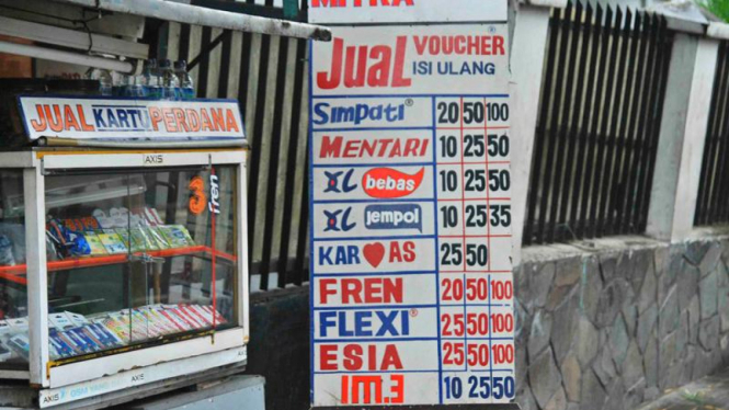 Daftar harga pulsa isi ulang