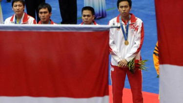 Hendra Setiawan, Markis Kido, Mohammad Ahsan & Alvent Yulianto (kanan ke kiri)