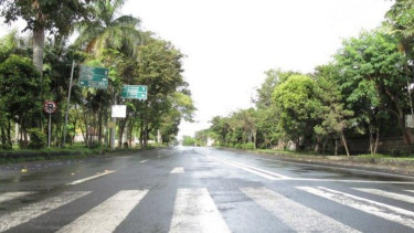 Suasana di Jalan Gatot Subroto, Kota Denpasar, saat Nyepi 