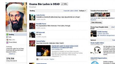 Laman Facebook Osama Bin Laden is DEAD