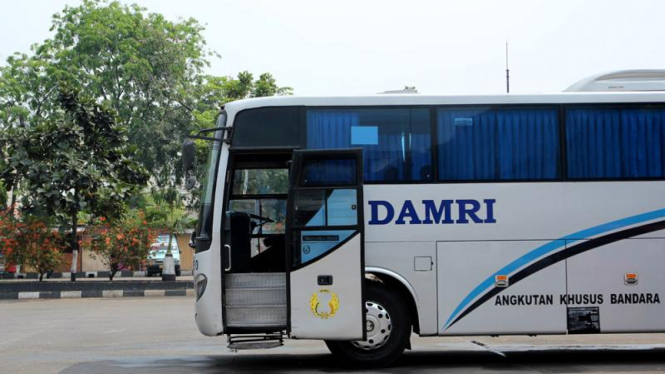 Bus Damri di Terminal Pasar Minggu