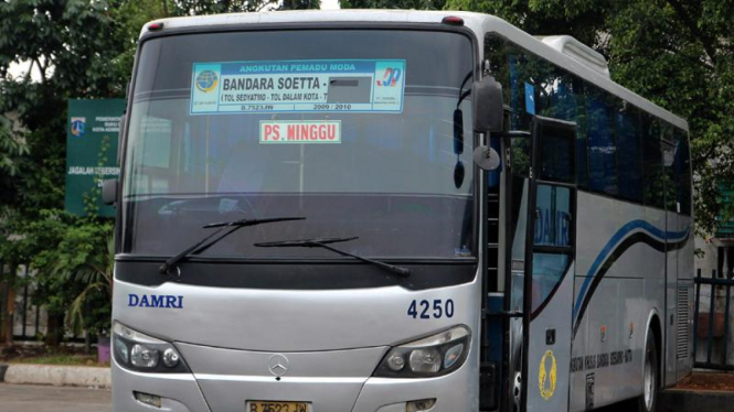 Bus Damri di Terminal Pasar Minggu