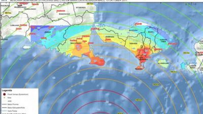 Peta Gempa Bumi Bali