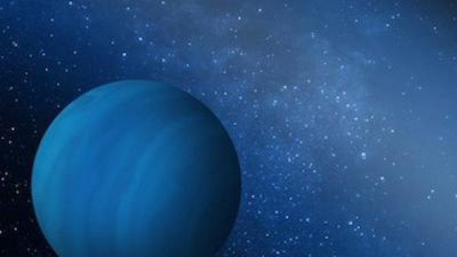 Ilustrasi sebuah planet raksasa yang diusir oleh Jupiter dari tata surya.