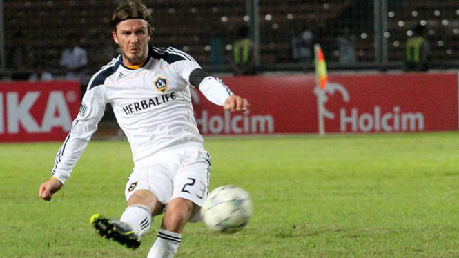 David Beckham di Pertandingan Timnas Selection VS LA Galaxy