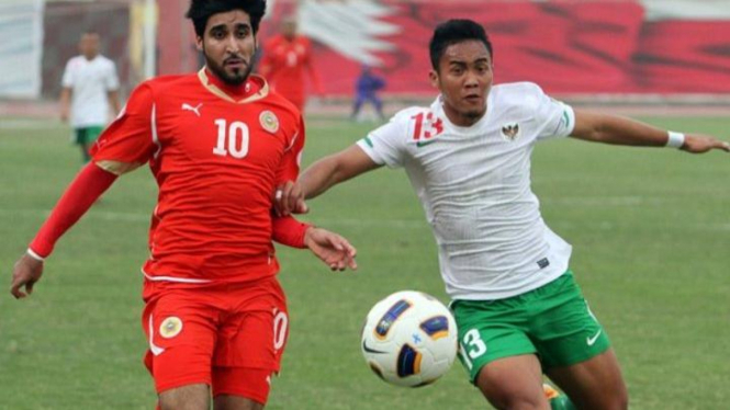 Gunawan Dwi Cahyo (kanan) saat Indonesia melawan Bahrain