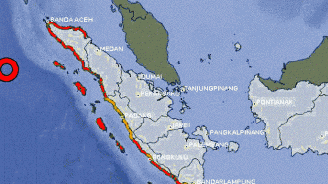 Potensi tsunami akibat gempa di Sumatera