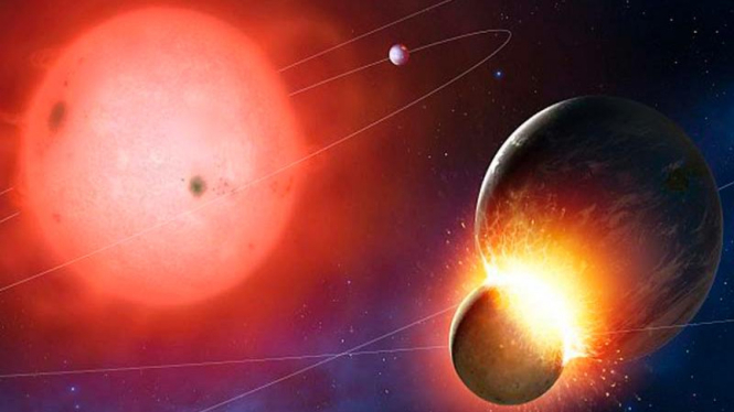 Ilustrasi: spekulasi planet saling bertabrakan saat kiamat.