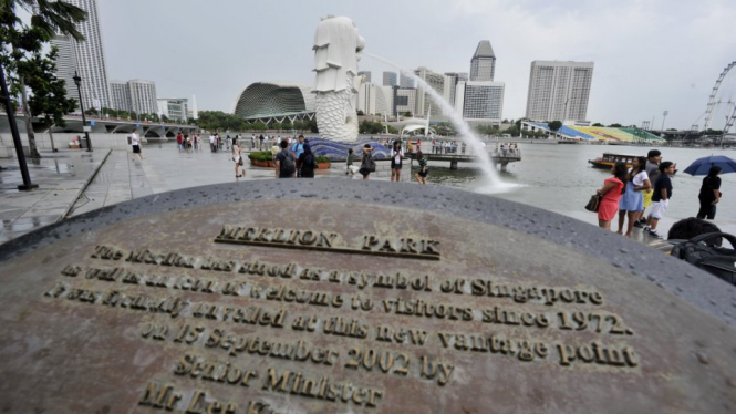 Merlion Park, landmark Singapura.