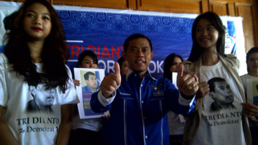 Tridianto, saat deklarasi menjadi calon Ketua Umum Partai Demokrat.