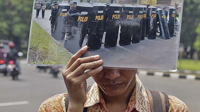 Ilustrasi/ Aksi protes korban intoleransi beragama di Indonesia beberapa waktu lalu