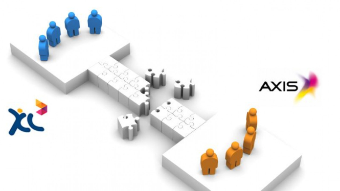 Ilustrasi merger XL Axiata dan Axis