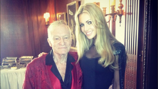 Miss World 2003, Rosanna Davison, dan pendiri Playboy Hugh Hefner