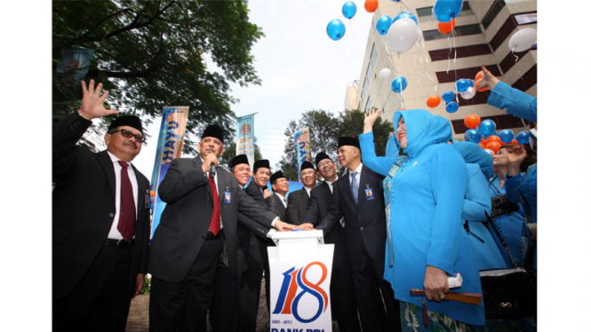 Dirut Bank BRI, Sofyan Basir dalam acara HUT BRI ke-118