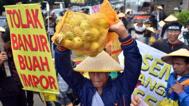 Demo Petani Apel di Kementerian Perdagangan
