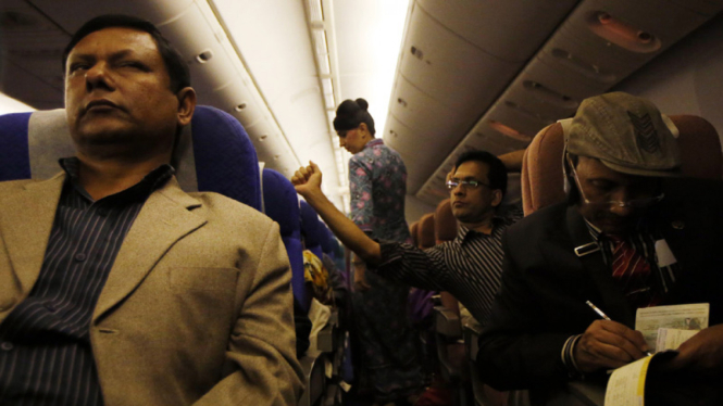Ilustrasi kabin pesawat Malaysia Airlines.