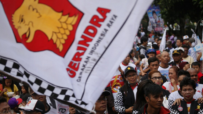 Ilustrasi/Simpatisan dan kader Partai Gerindra.