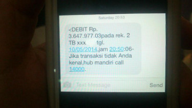 Nasabah Bank Mandiri KCP Jakarta RSCM melakukan pemblokiran rekening