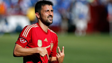 Penampilan David Villa bersama timnas Spanyol.