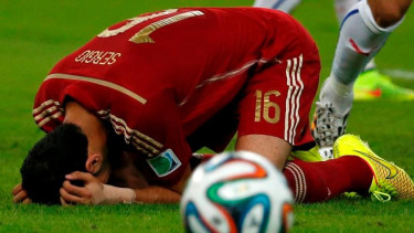 Gelandang timnas Spanyol milik Barcelona, Sergio Busquets.