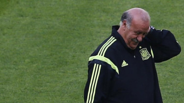 Pelatih timnas Spanyol, Vicente Del Bosque.
