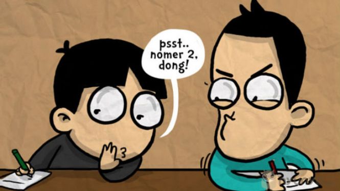 Ilustrasi mencontek.
