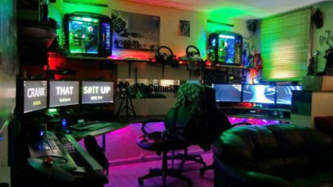 Ilustrasi kamar gamer.