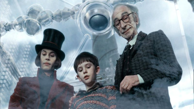 Salah satu adegan Charlie and the Chocolate Factory