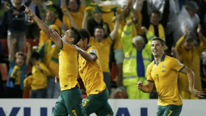 Para pemain Timnas Australia.