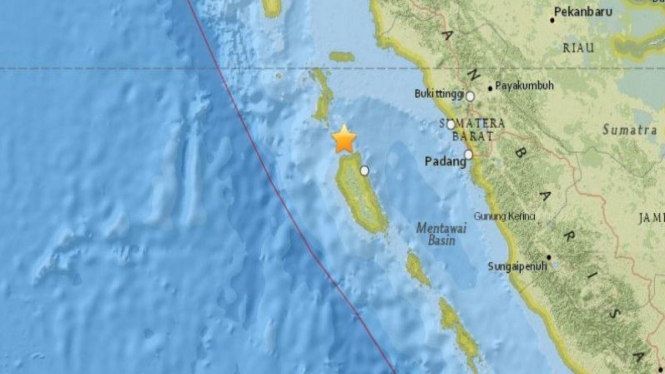 Ilustrasi gempa Sumbar.