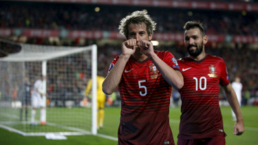 Selebrasi pemain Portugal, Fabio Coentrao