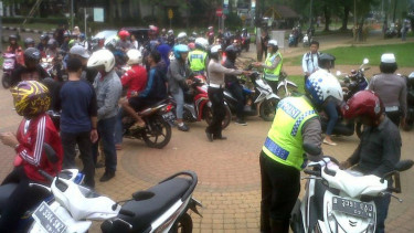 Razia polisi di Kota Depok beberapa waktu lalu.