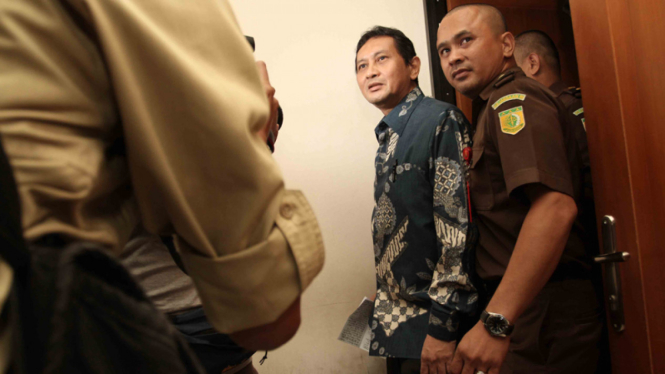 Mantan Kepala Dishub DKI Jakarta, Udar Pristono, saat menjalani sidang lanjutan di Pengadilan Tindak Pidana Korupsi, Jakarta, Senin (13/4/2015).