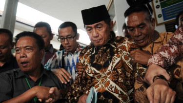 Hadi Poernomo usai sidang praperadilan, Selasa (26/5/2015)