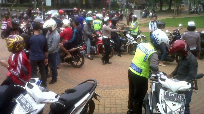 Kepolisian Depok razia pengendara motor