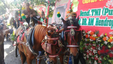 Kereta kencana pembawa Selvi dan keluarganya