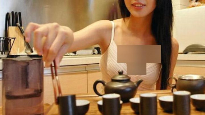 Ilustrasi gadis teh