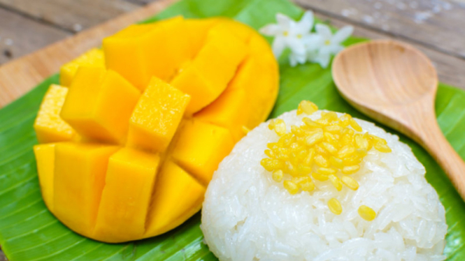 Ilustrasi ketan saus mangga