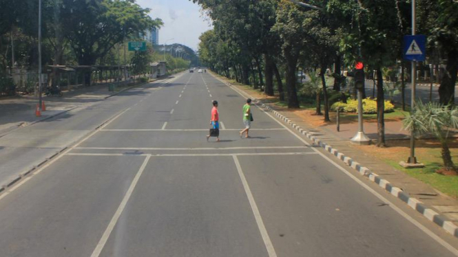 Jalanan di Jakarta lengang. (Foto ilustrasi).