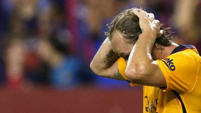 Ivan Rakitic saat masih berkostum Barcelona.