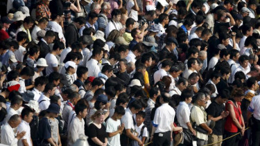 Peringatan 70 tahun serangan bom atom di Hiroshima, 6 Agustus 2015.