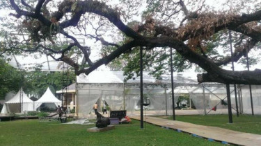 Persiapan upacara kemerdekaan di Istana Presiden